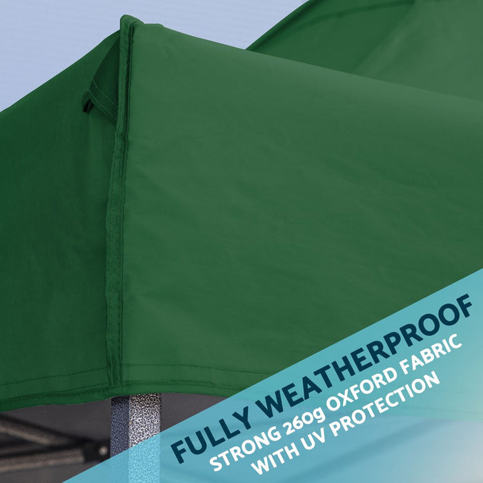 Dellonda 3x4.5m Pop-Up Gazebo & Side Walls Water Resistant Fabric - Green Dellonda - UK Camping And Leisure