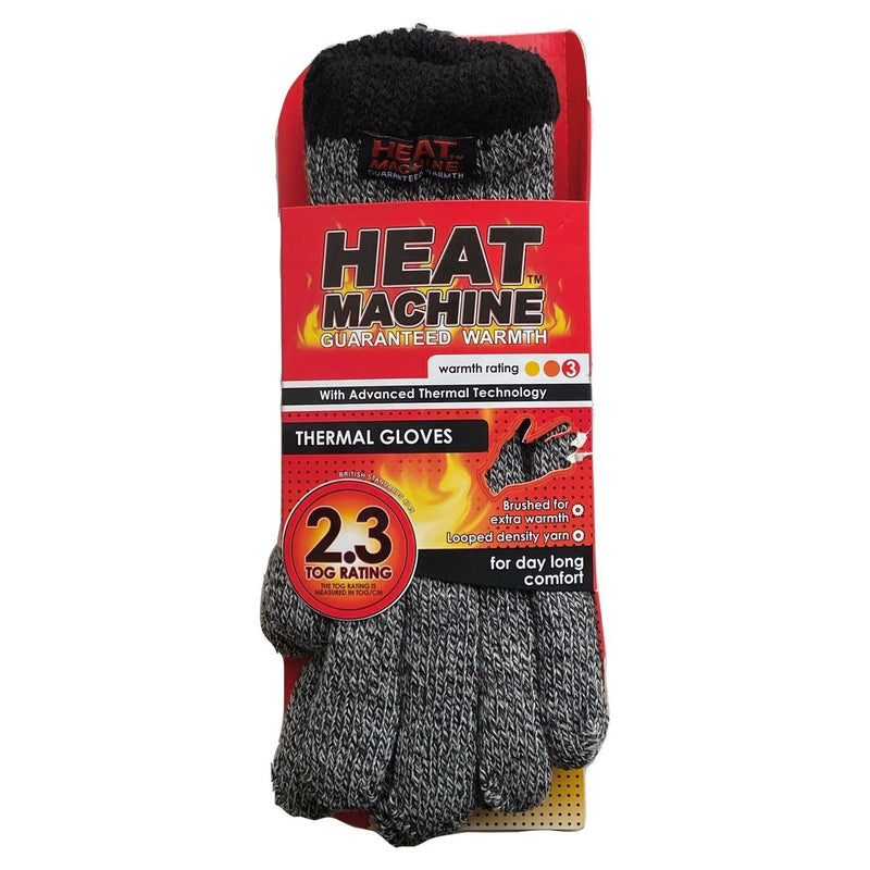 Mens grey marl thermal insulated gloves 2142 UK Camping And Leisure - UK Camping And Leisure