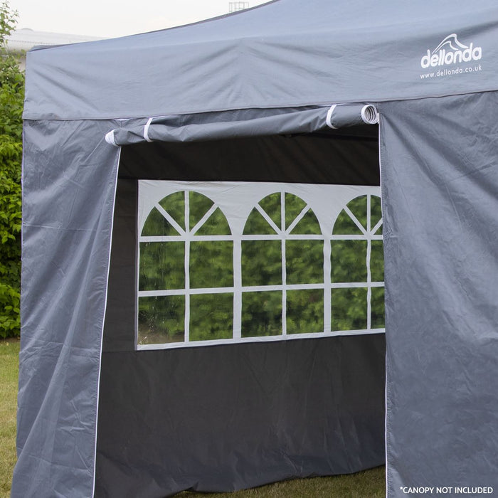 Dellonda Side Walls/Doors/Windows for Gazebo/Marquee Fits 2 x 2m Models - Grey Dellonda - UK Camping And Leisure