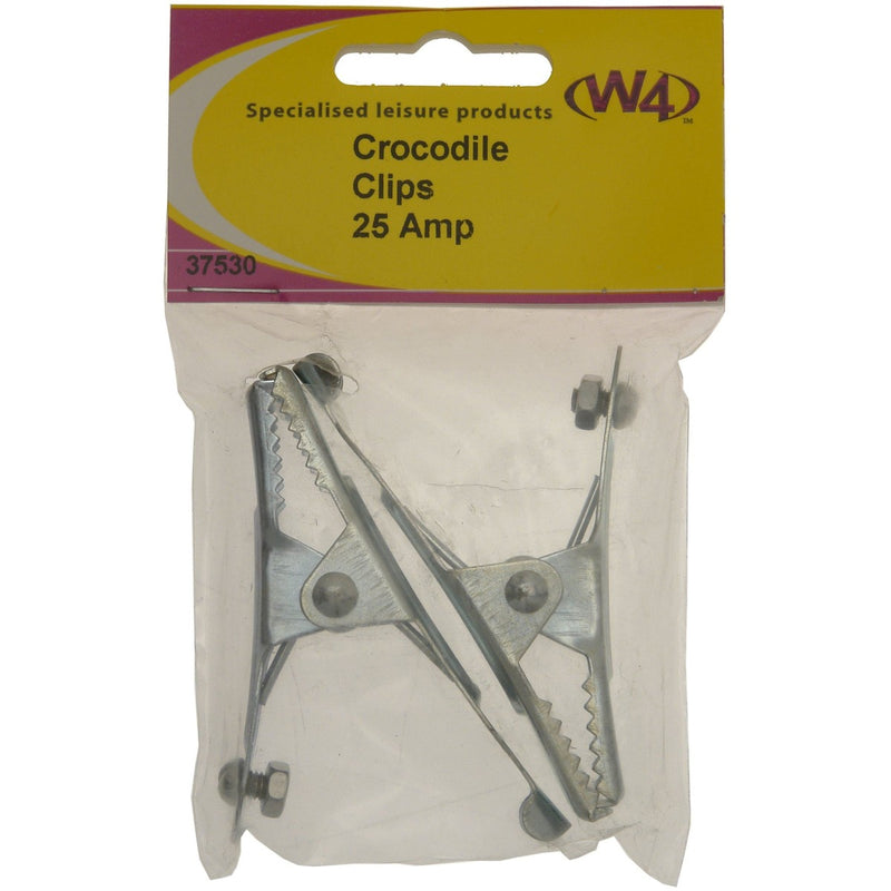 W4 Crocodile Clips 25A (2) 37530 W4 - UK Camping And Leisure