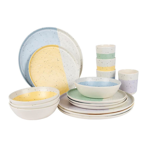 Bo-Camp Pastel Collection Tableware Annecy 16 Pieces Bo-Camp - UK Camping And Leisure