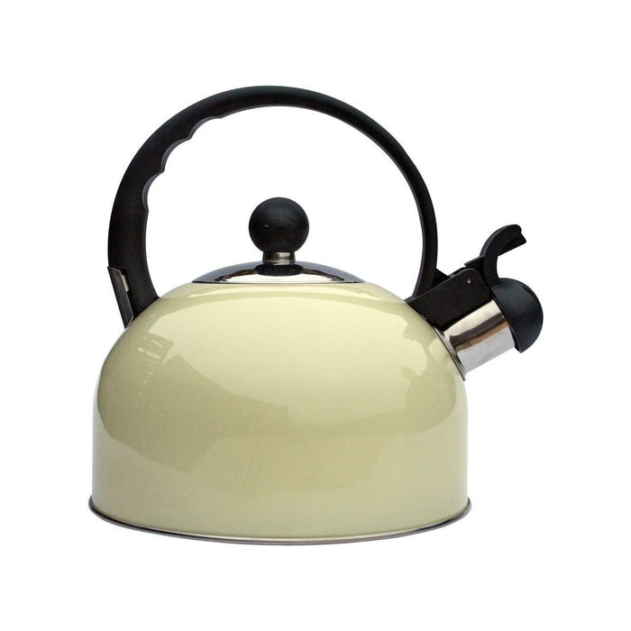 Bathurst cream stainless steel whistling kettle (2.2L) 1143c Quest - UK Camping And Leisure