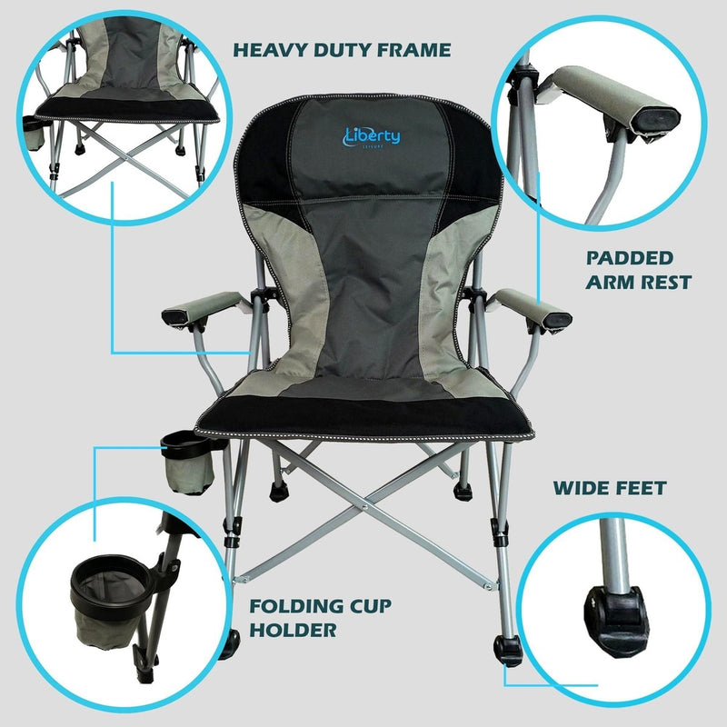 Liberty Grey Folding Camping Chair MDS1203 Liberty Leisure UK - UK Camping And Leisure
