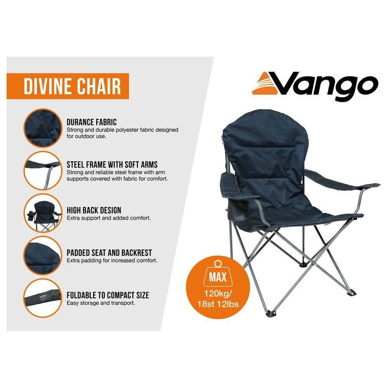 Vango Divine Chair Std Granite Grey Chair Vango - UK Camping And Leisure