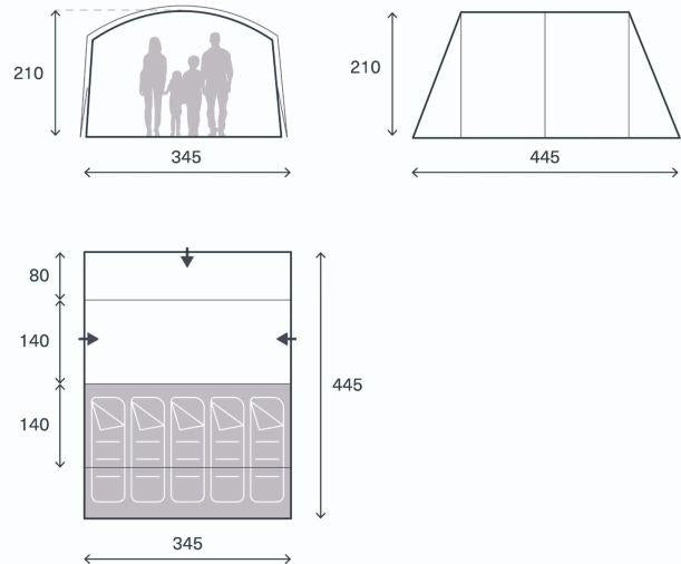 Kampa Sandwood 05 Tent 5 Person Poled | 5 berth, breathable, lightweight, compact pack