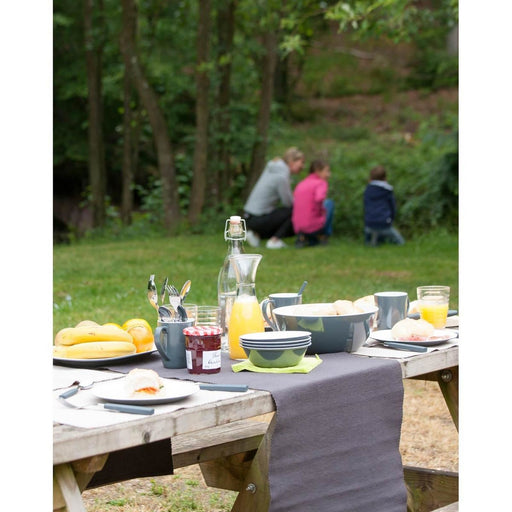 Bo-Camp Dinner Plate Two Tone Melamine 4 Pieces Grey Bo-Camp - UK Camping And Leisure
