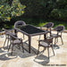 Dellonda Dining Tables with Tempered Glass Top 150 x 90 x 76cm - Dark Brown Dellonda - UK Camping And Leisure