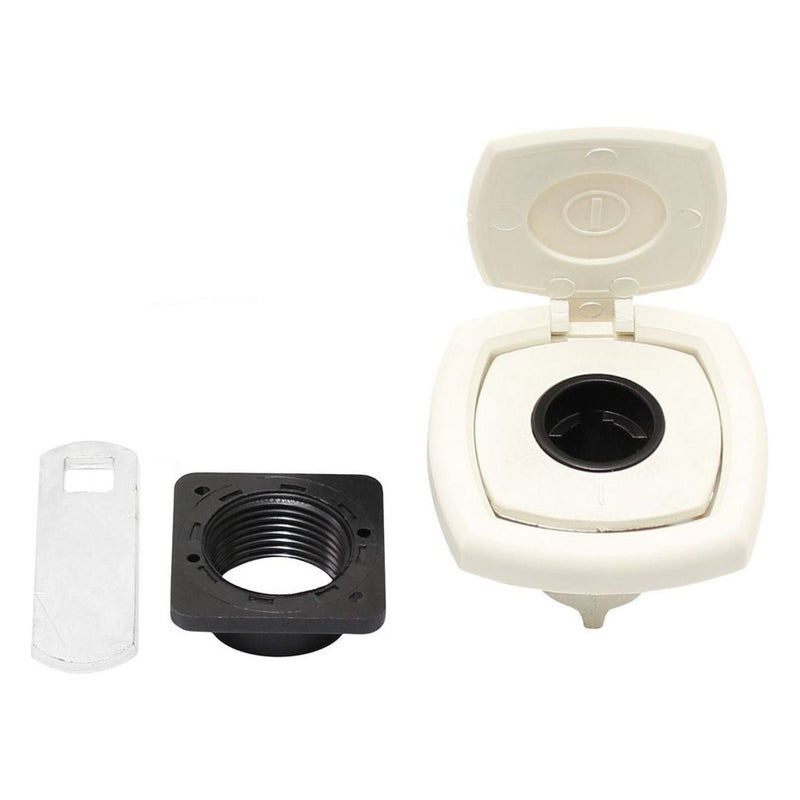 Zadi Square Push Lock with Cover White for Caravan/Motorhomes Nova - UK Camping And Leisure