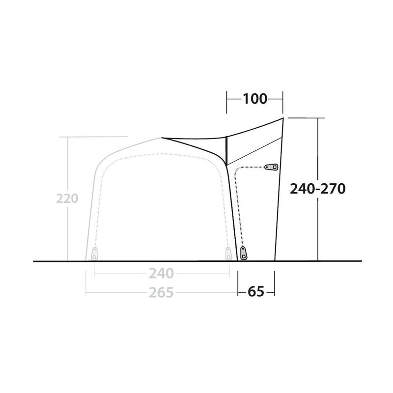 Outwell Mid/Tall Connection Cross PowerAir Access zone 240-270cm - View 3