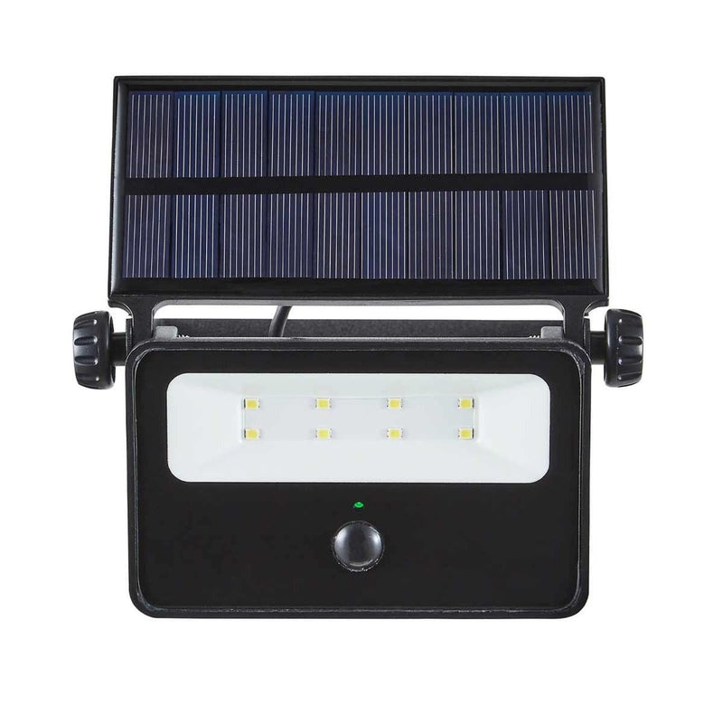 Solar Powered Security Floodlight with PIR Black (200lm / 2W) AG - UK Camping And Leisure