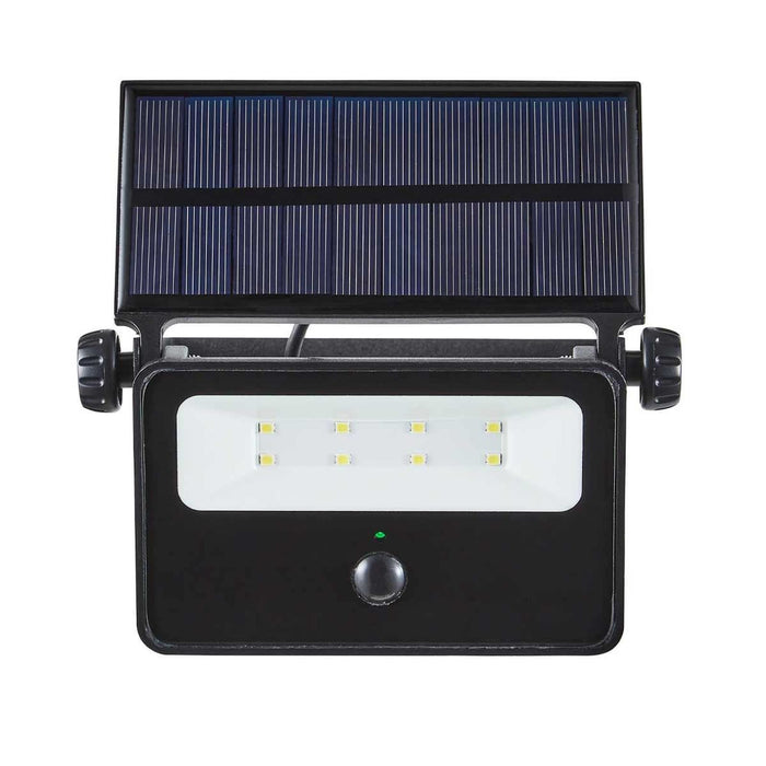 Solar Powered Security Floodlight with PIR Black (200lm / 2W) AG - UK Camping And Leisure
