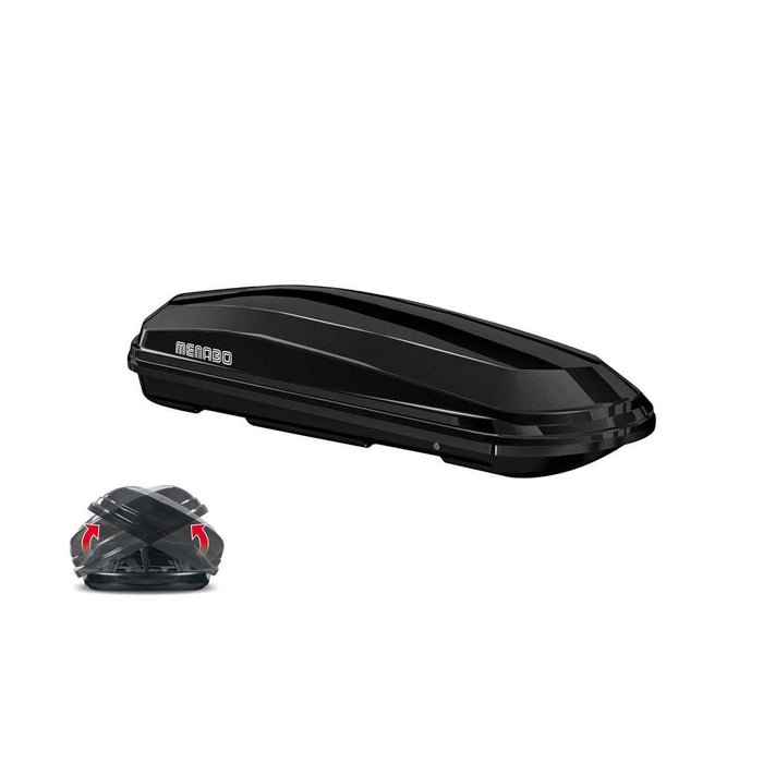 Menabo Diamond 450 Litre Black Roof Box with Duo / Dual  Opening (75kg Max.) Menabo - UK Camping And Leisure