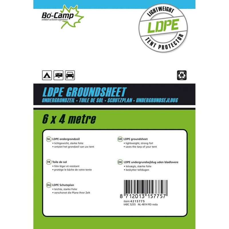 Bo-Camp Groundsheet Tarpaulin Transparent 6x4 Metres Bo-Camp - UK Camping And Leisure