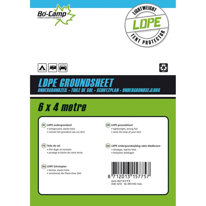 Bo-Camp Groundsheet Tarpaulin Transparent 6x4 Metres Bo-Camp - UK Camping And Leisure