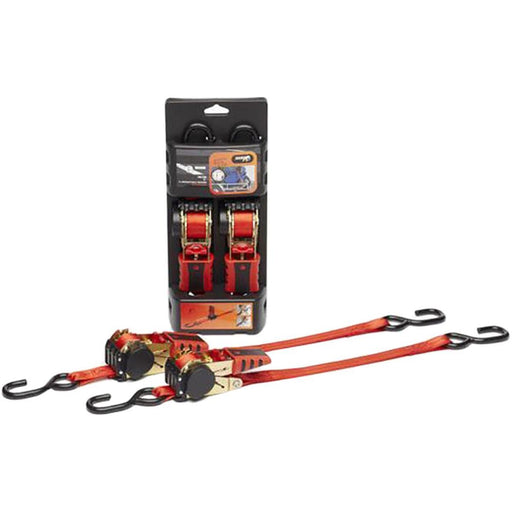 Ratchet Tie Down 1.83m Red Pair Nova - UK Camping And Leisure