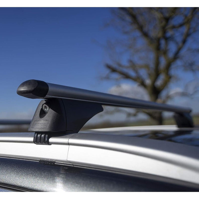 Summit SUM-005 Locking Roof Bars in Aluminium (Pair of) For Cars with Flush Rails - 1.35m, Silver Summit - UK Camping And Leisure