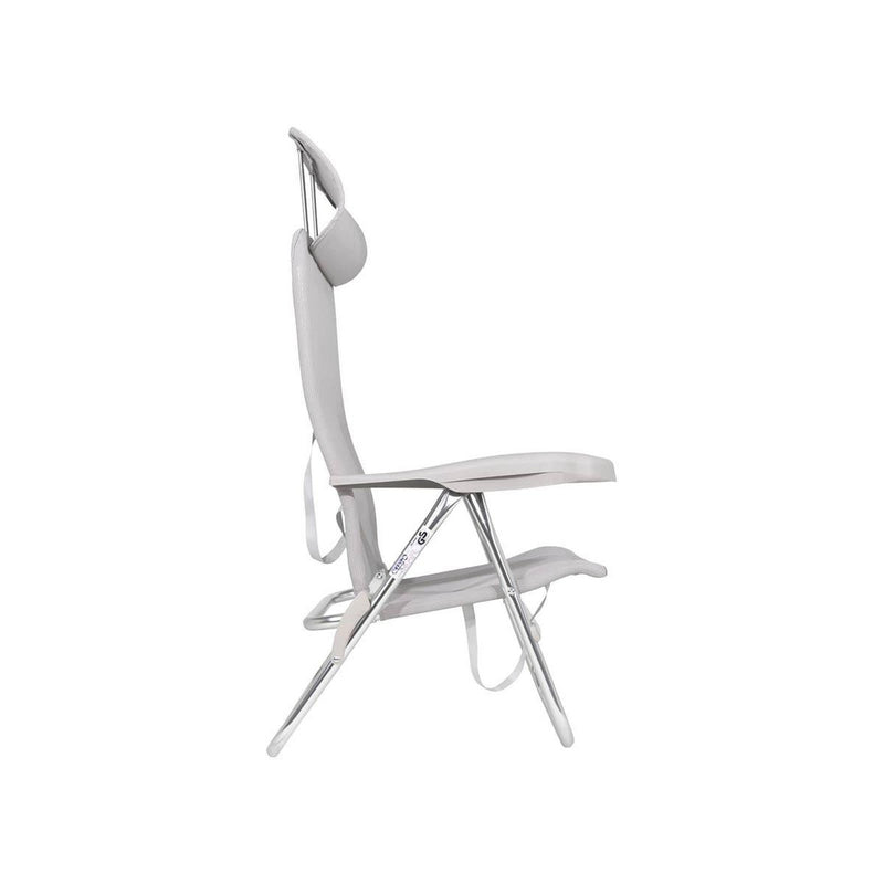 Crespo Beach Chair AL/205 Compact Light Grey Crespo - UK Camping And Leisure