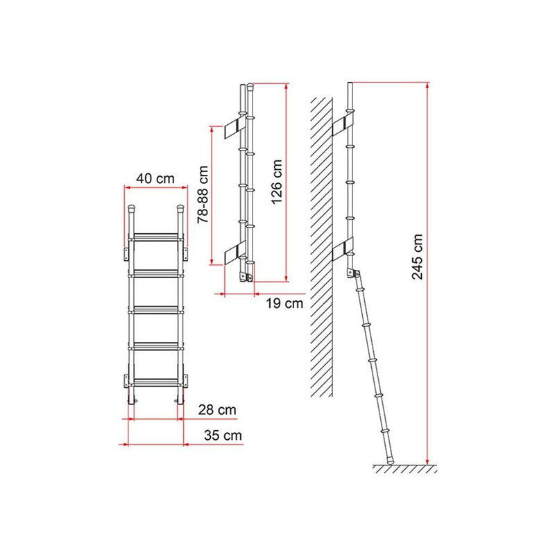 Fiamma Deluxe 5D Folding Ladder Fiamma - UK Camping And Leisure