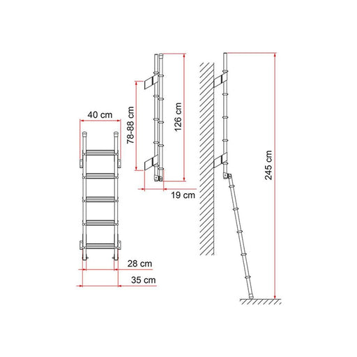 Fiamma Deluxe 5D Folding Ladder Fiamma - UK Camping And Leisure