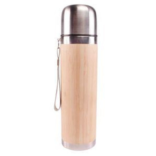 Via Mondo Vacuum Flask 0.5L Stainless Steel/Bamboo 8036415 UK Camping And Leisure - UK Camping And Leisure
