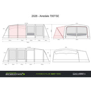 Outdoor Revolution Airedale 700 TSE Air Tent 9 Berth Family Tent Inc Inc Footprint &  Annexe Inner Tent - View 11