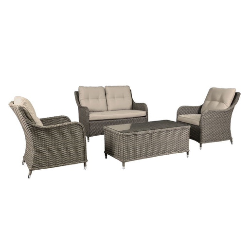 Dellonda Chester Rattan Wicker Outdoor Lounge Set 4pc DG87 Dellonda - UK Camping And Leisure