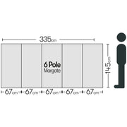 6 Pole Multicoloured Polythene Windbreak 1445 Quest - UK Camping And Leisure