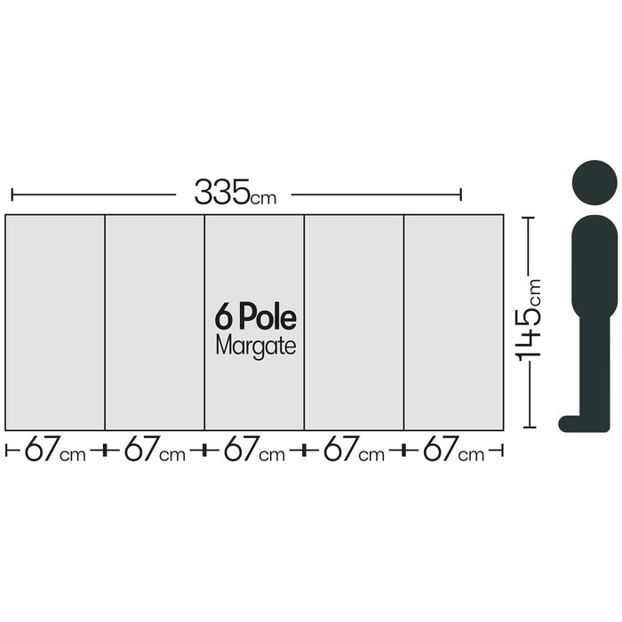 6 Pole Multicoloured Polythene Windbreak 1445