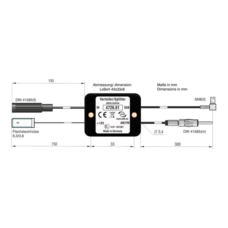 Active Antenna Splitter For Fm/Dab+ PS2912 Antennentechnik Bad Blankenburg - UK Camping And Leisure