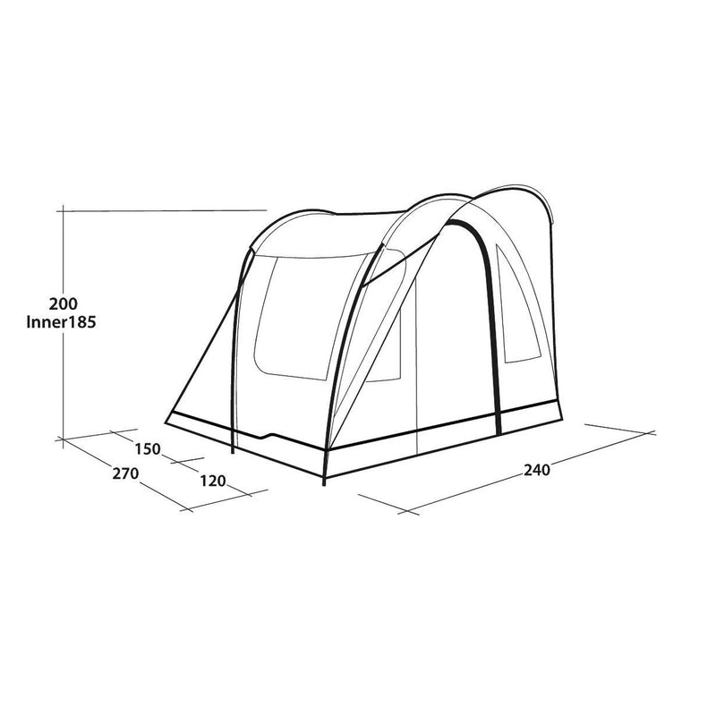 Outwell Sky 2 Pole Tent Blue 2 Person Outwell - UK Camping And Leisure