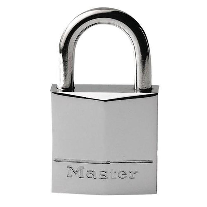 Masterlock Padlock Nickel Brass 30mm SS Shackle Masterlock - UK Camping And Leisure