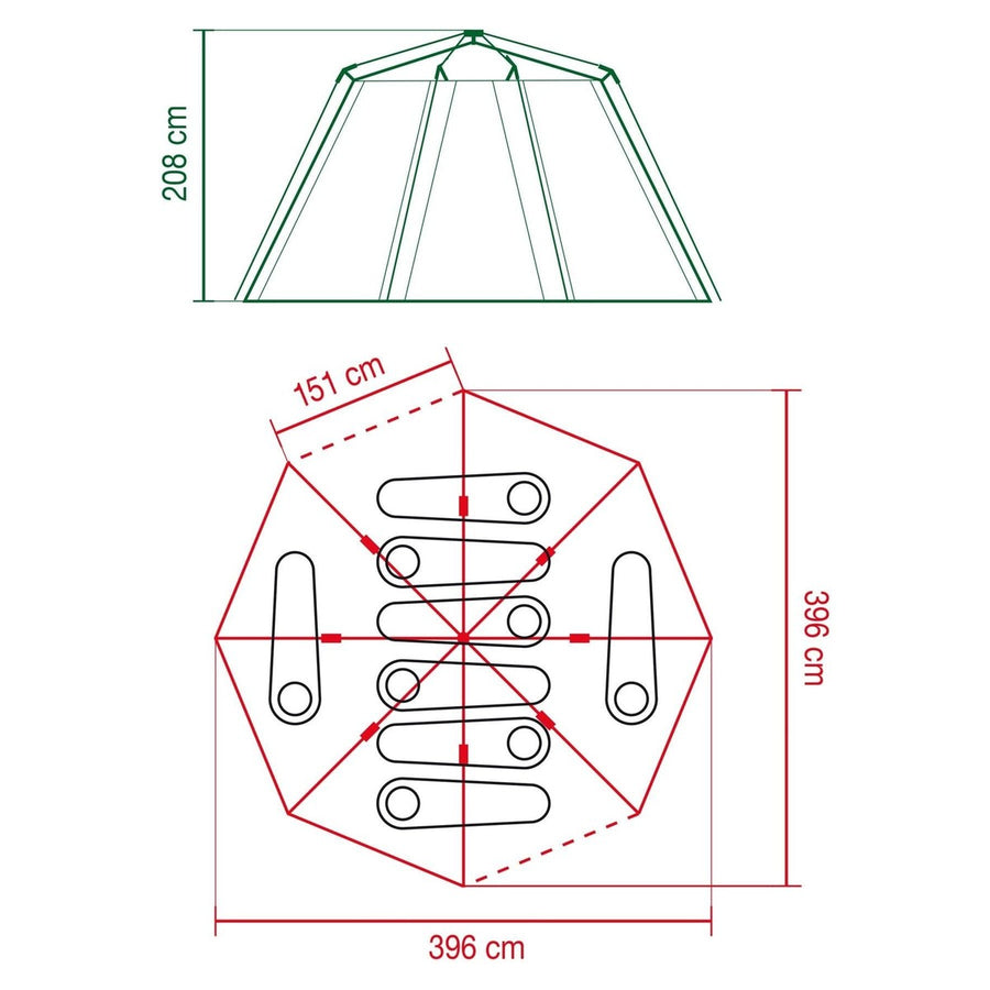 Coleman Octagon Green 8 Person Blackout Tent Camping Festival Outdoors Garden Coleman - UK Camping And Leisure