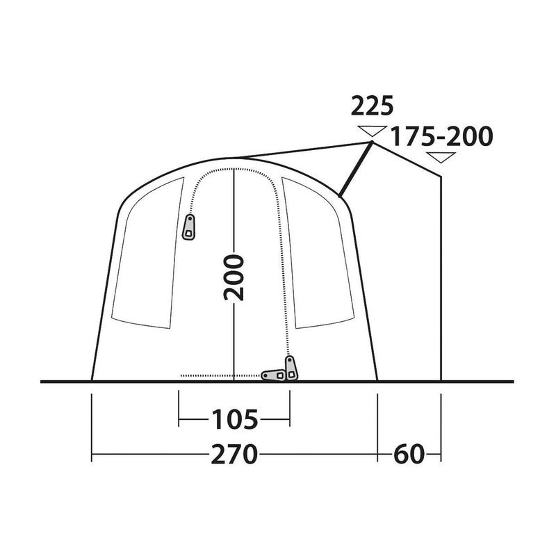 Outwell Wolfburg Air Driveaway Awning Campervan 175-200cm Low - View 8