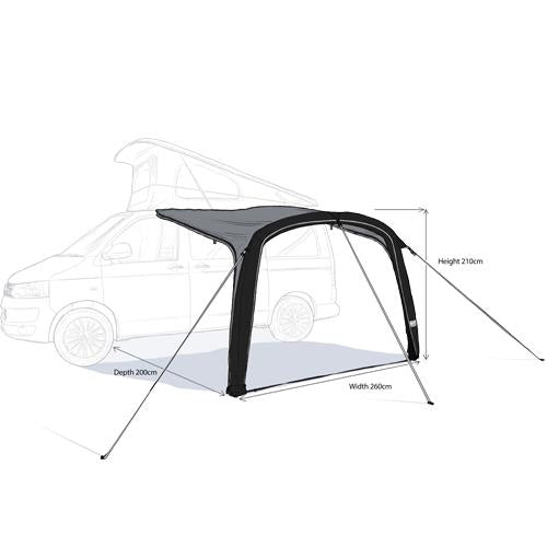 Maypole Stratford Pro 2.6M Air Sun Canopy for Campervans