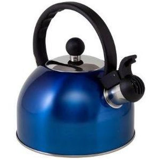 1.5l Blue Boil It Stainless Steel Whistling Kettle Via Mondo - UK Camping And Leisure
