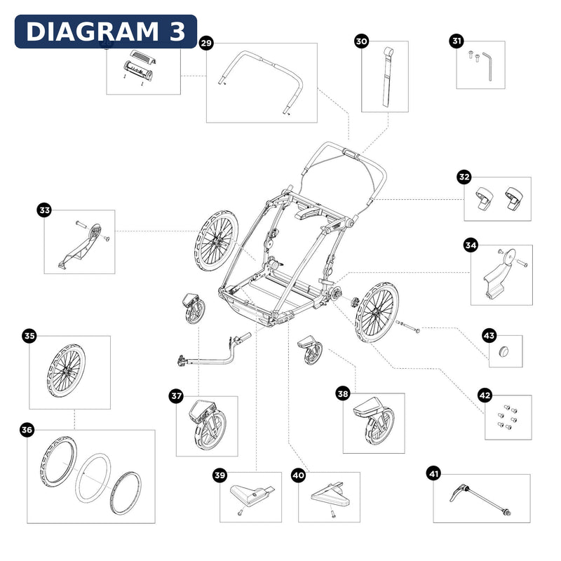 Thule Spares Brake cable guides - 1500055216