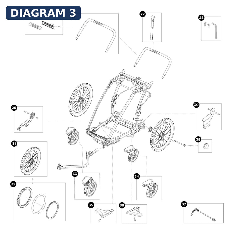 Thule Spares Handlebar - single - 1500055171