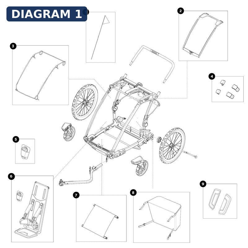 Thule Spares Wheel wing left - 1500055221