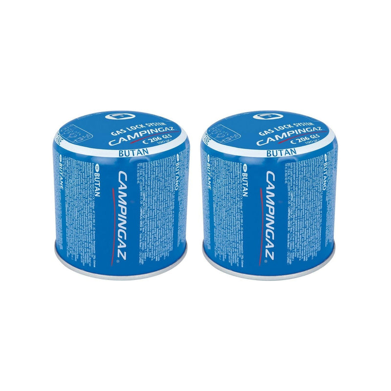 2x Campingaz C206 Butane Gas Cartridge Lock System 190g Camping Outdoors Campingaz - UK Camping And Leisure