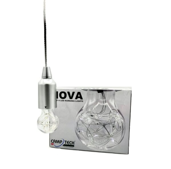 Camptech Set of 4 LED hanging lights Silver