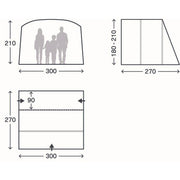 Kampa Waypoint Air Low Drive Away Campervan Awning 180-210 cm - View 2