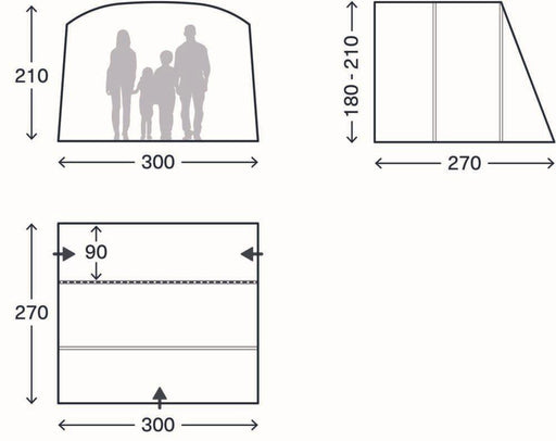 Kampa Waypoint Air Low Drive Away Campervan Awning 180-210 cm - View 2