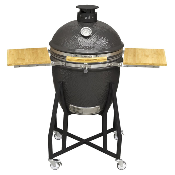 Dellonda Deluxe 22"(56cm) Ceramic Kamado Style BBQ with Wheeled Stand Dellonda - UK Camping And Leisure