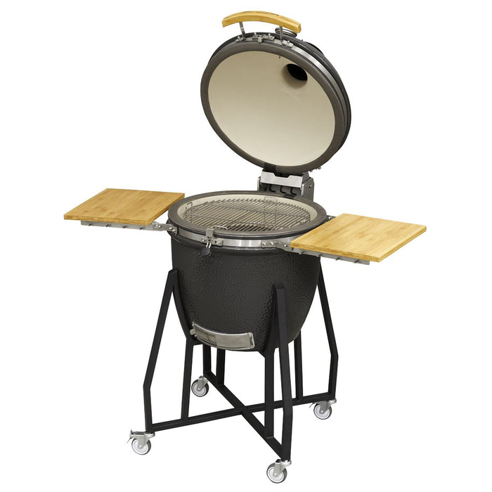 Dellonda Deluxe 22"(56cm) Ceramic Kamado Style BBQ with Wheeled Stand Dellonda - UK Camping And Leisure