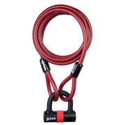 SAS 2500x12mm Steel Braided Security Loop Cable with HD43 Padlock SAS - UK Camping And Leisure