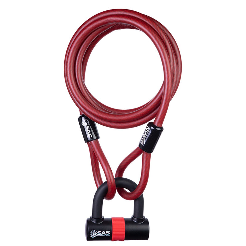 SAS 2500x12mm Steel Braided Security Loop Cable with HD43 Padlock SAS - UK Camping And Leisure