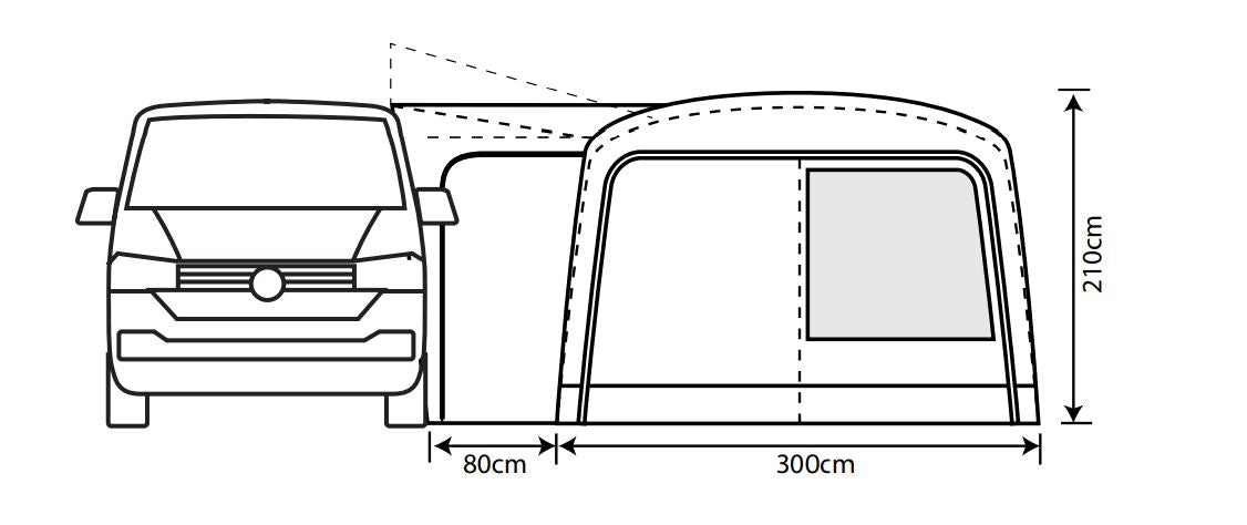 Outdoor Revolution Cayman Combo Air Mid Driveaway Awning (210-255cm) Outdoor Revolution - UK Camping And Leisure