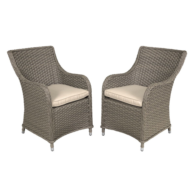 Dellonda Chester Rattan Wicker Outdoor Garden Dining Chairs 2pc DG64 Dellonda - UK Camping And Leisure