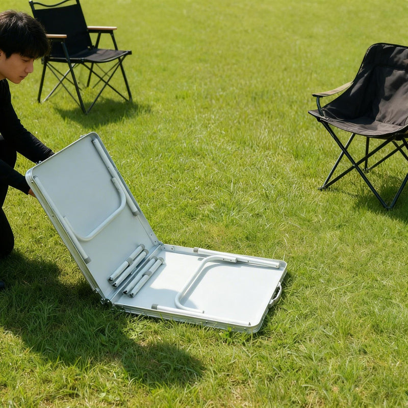 Leisurewize Folding Camping Table with Adjustable Legs Outdoor 120x60x70CM - View 3