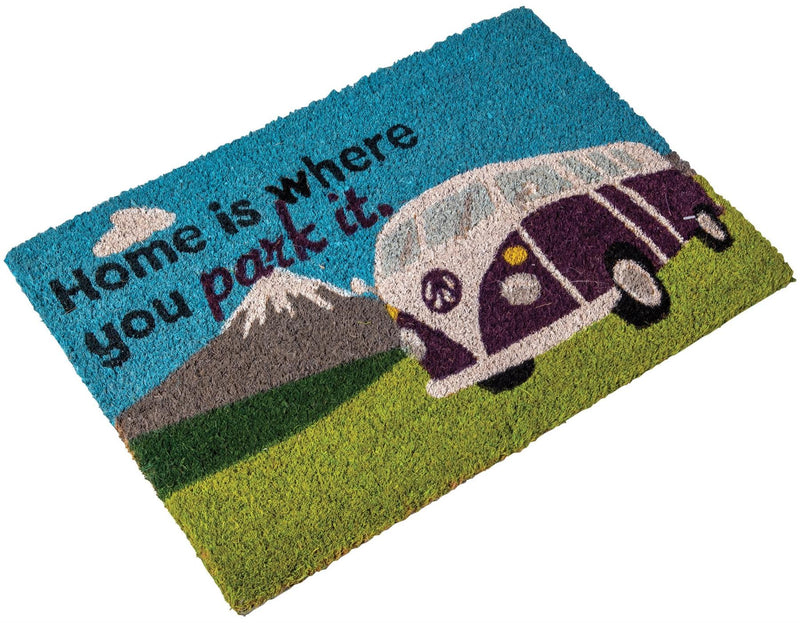 Quest Campervan Door Mat Home Is Where You Park It Outdoor Heavy Duty Coir for VW